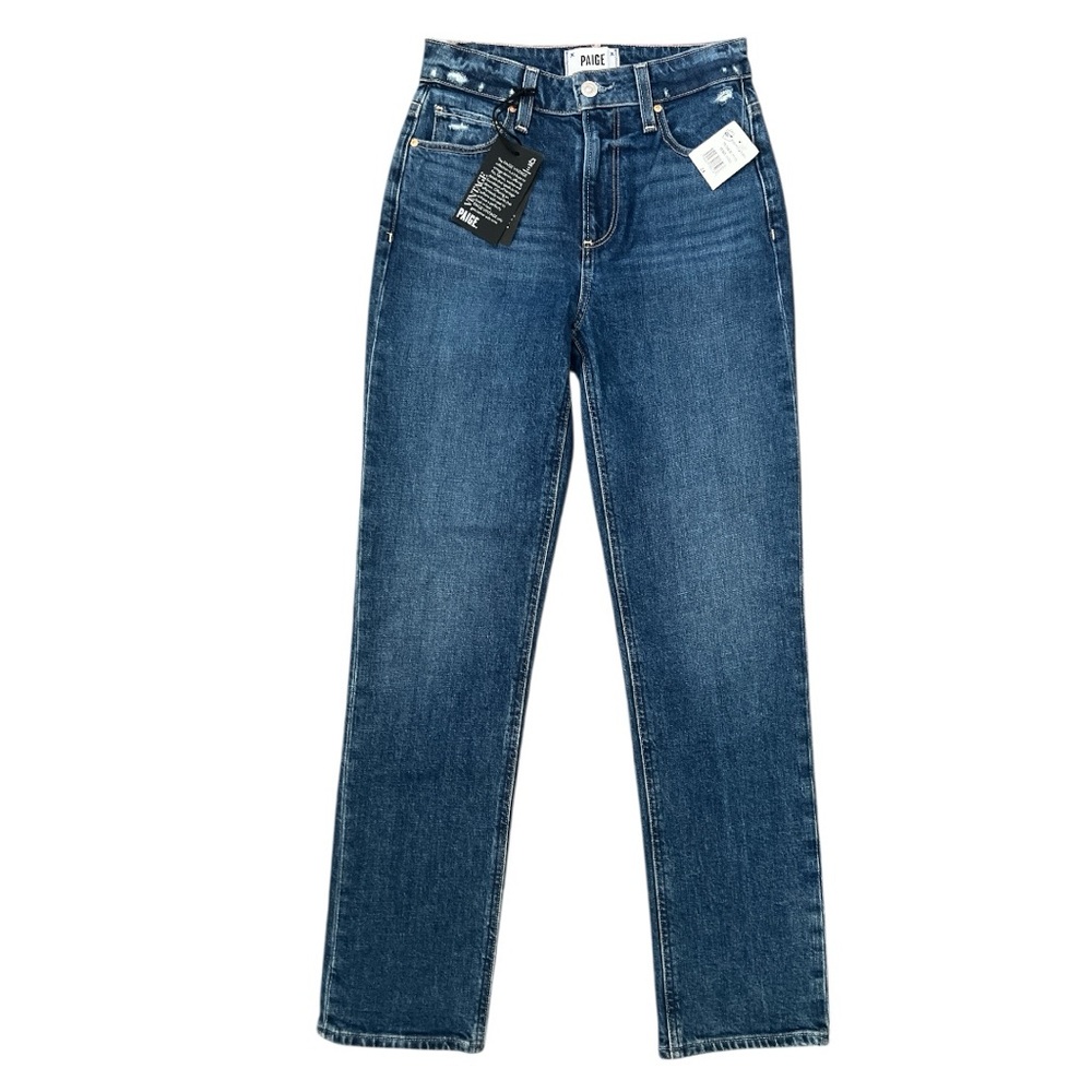 PAIGE Stella High Rise Straight Jeans Miss You Distressed Size 24 NWT